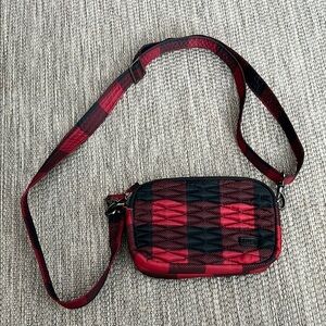 LUG Coupe red and black plaid convertible bag